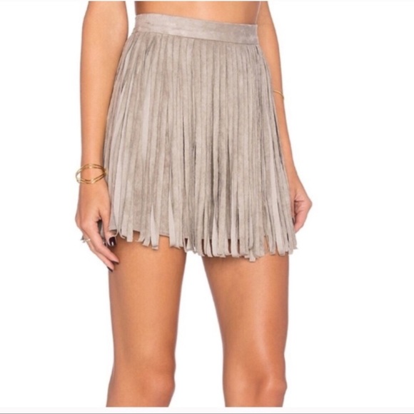 BB Dakota fringe suede skirt 0 - Picture 4 of 7